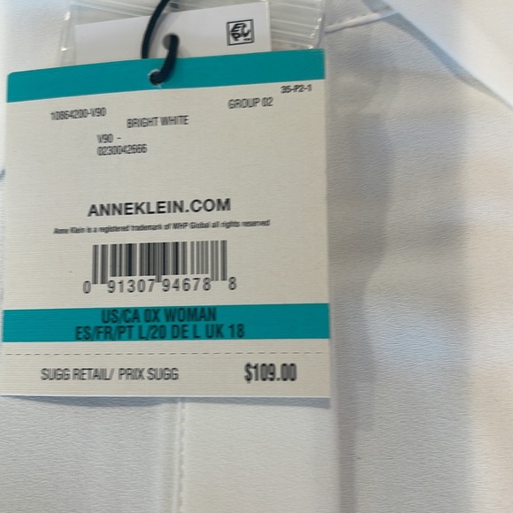 Anne Klein ruched sleeve blouse. Size 0X - Picture 3 of 9